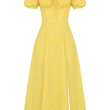 Aviana | Sage Puff-Sleeve Midi Dress