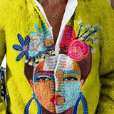 Cora | Lime Portrait Cardigan
