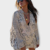 Siandra | Cream Marine-Print Tunic