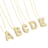 Initial necklace in bubble letters