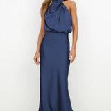 Violet | Magenta Halter Midi Dress