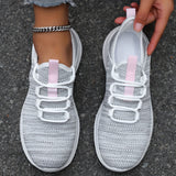 Sofia | Cream Knit Lace-Up Sneakers