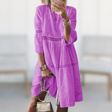 Vera | Purple Lace-Trim Tunic Dress
