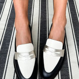Willow | Black White Penny Loafers