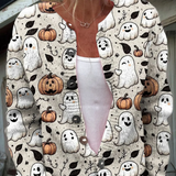 Olivia | Ghost Pumpkin Print Cardigan