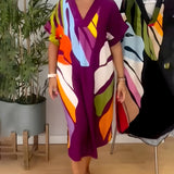 Riana | Black Multicolour Abstract Dress