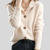 Grace | Ivory Collared Button Cardigan