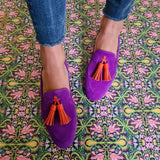 Haven | Green Pink-Tassel Loafers