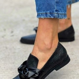 Chelsea | Black Bow Loafers