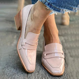 Karina | Blush Square-Toe Loafers