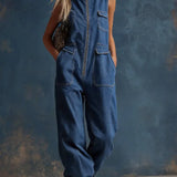 Mélissa | Sleeveless White Denim Jumpsuit