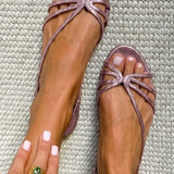 Yolande | Gold Knotted Strap Sandals