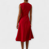 Darlene | Green Sculpted Midi Dress