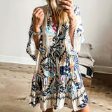 Mireille | Multicolour Abstract Tiered Dress