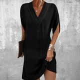 Minetta | Olive Draped V-Neck Dress