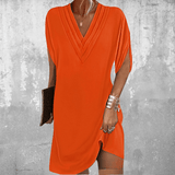Minetta | Olive Draped V-Neck Dress