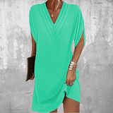 Minetta | Olive Draped V-Neck Dress