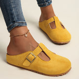 Solea | Beige Buckle Clogs