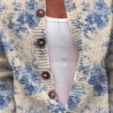 Xanthe | Beige Blue-Floral Cardigan
