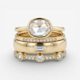 Lily - Vintage Gold and Zirconia Ring Set