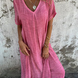 Isabelle | Blue Relaxed V-Neck Maxi Dress