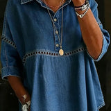 Jana | Denim Blouse in Vintage Look