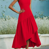 Berenice | Red Asymmetric High-Low Dress