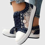 Elena | Blue Floral Mesh Sneakers