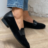 Elra | Black Mixed-Texture Loafers