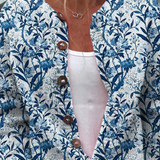 Fiona | Blue Botanical Button Cardigan