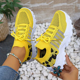 Mila | White Leopard-Trim Sneakers