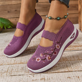 Flori | Floral Knit Strap Sneakers