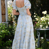 Amelie | Blush Floral Cut-Out Maxi Dress