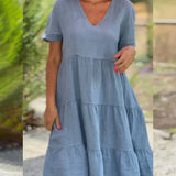 Bexley | Pink V-Neck Swing Dress