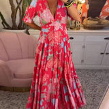 Coralie | Pink Floral Cut-Out Maxi Dress