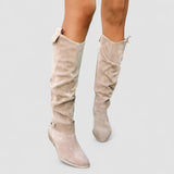 Madeleine | Beige Western Boots