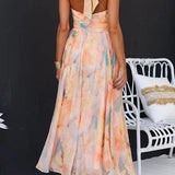 Elina | Pastel Floral Halter Midi Dress