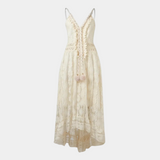 Raelene | Ivory Lace V-Neck Dress