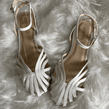 Vittoria | Silver Fan-Strap Sandals