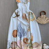 Melusine | White Seashell-Print Strap Dress