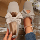 Andrea | Beige Bow Ballet Flats