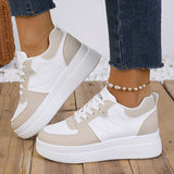 Dorine | Beige Platform Sneakers