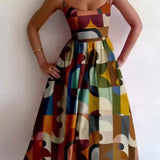 Eleonore | Multicolour Abstract Strap Dress