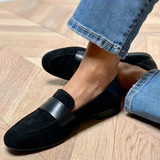 Elra | Black Mixed-Texture Loafers