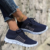 Emmeline | Pink Knit Lace-Up Sneakers