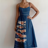 Isabeau | Multicolour Geometric Strap Dress