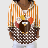 Fern | Orange Turkey-Print Cardigan