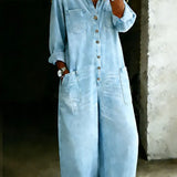 Elise | Denim Jumpsuit with Hood
