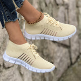 Emmeline | Pink Knit Lace-Up Sneakers