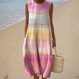 Rosalie | Pastel Striped Midi Dress